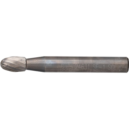 Pferd Carbide Bur - Oval Shape, SGL Cut - 1/4" x 3/8" x 1/4" Shank - SE-1 24631